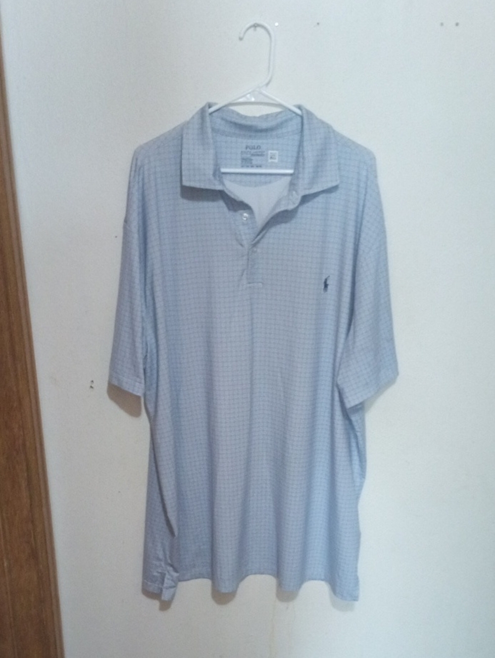 Polo by Ralph Lauren Light Blue Check Performance Polo Shirt